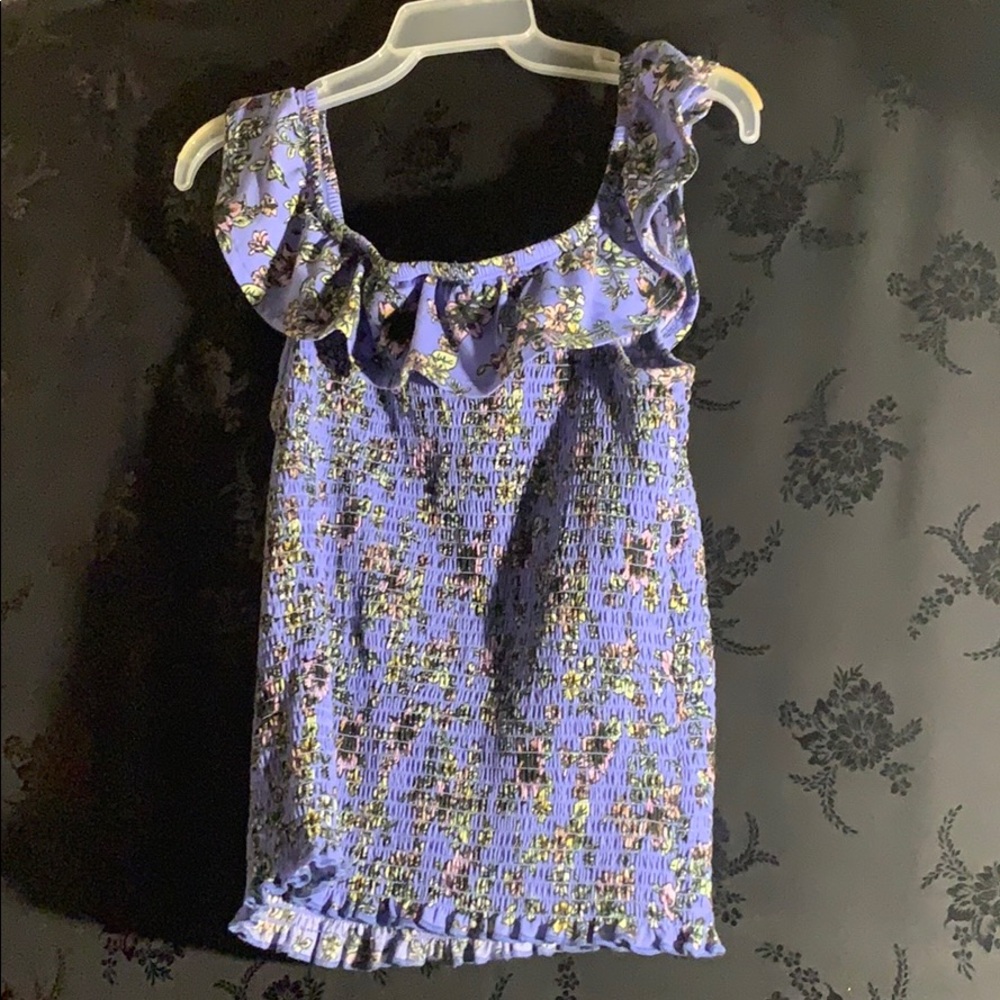 Purple floral crop top